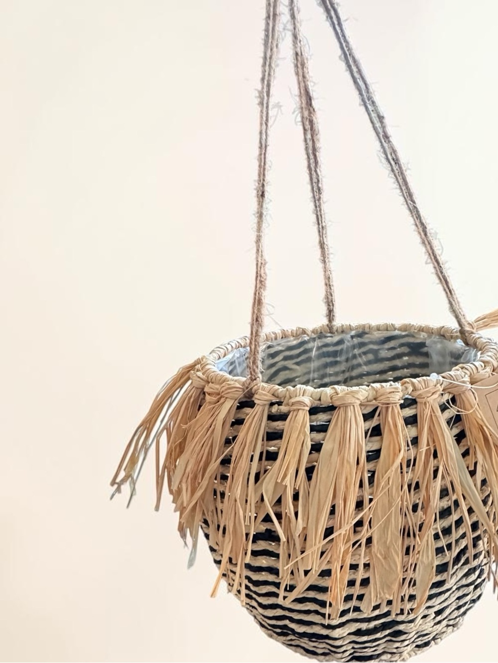 Raffia Hanging Planter
